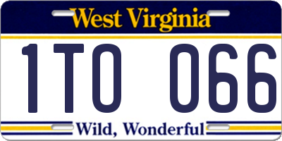 WV license plate 1TO066