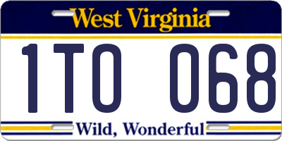 WV license plate 1TO068