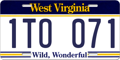 WV license plate 1TO071