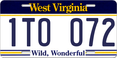 WV license plate 1TO072