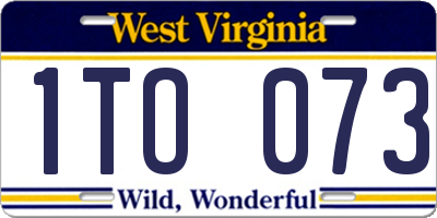 WV license plate 1TO073