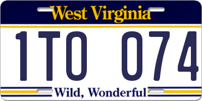 WV license plate 1TO074