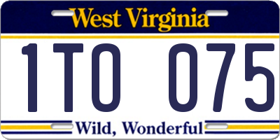WV license plate 1TO075