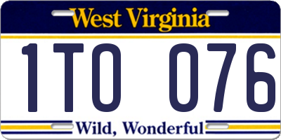 WV license plate 1TO076