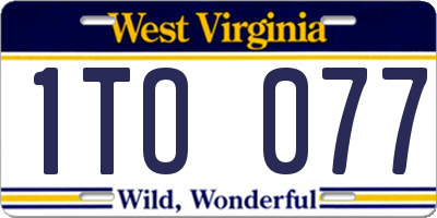WV license plate 1TO077