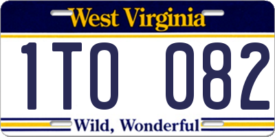 WV license plate 1TO082