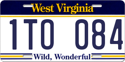 WV license plate 1TO084