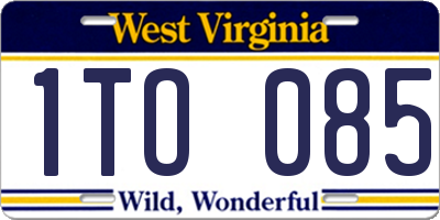 WV license plate 1TO085