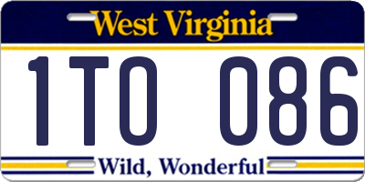 WV license plate 1TO086