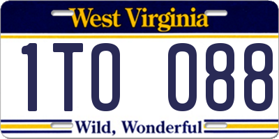 WV license plate 1TO088