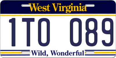 WV license plate 1TO089