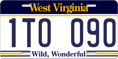 WV license plate 1TO090