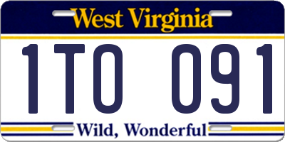 WV license plate 1TO091