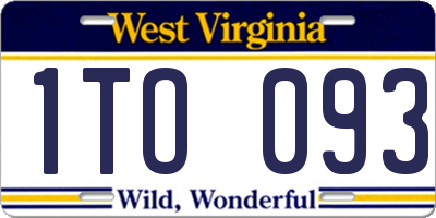 WV license plate 1TO093