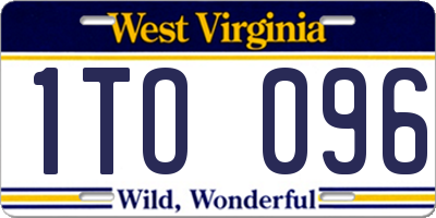 WV license plate 1TO096