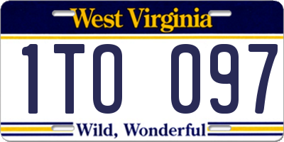 WV license plate 1TO097