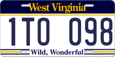WV license plate 1TO098