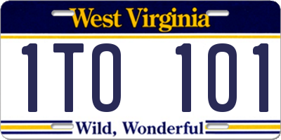 WV license plate 1TO101