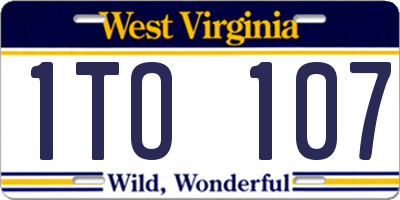 WV license plate 1TO107