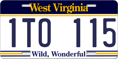 WV license plate 1TO115