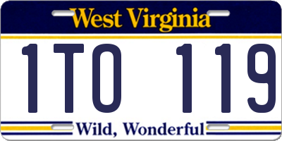 WV license plate 1TO119
