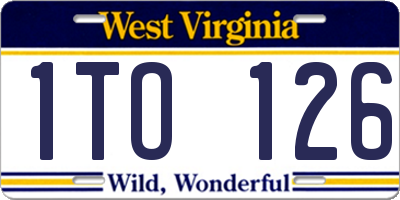 WV license plate 1TO126
