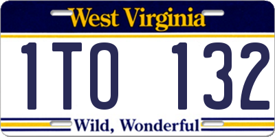 WV license plate 1TO132