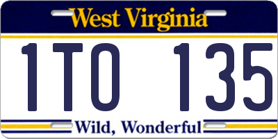 WV license plate 1TO135