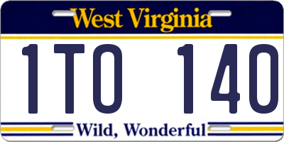 WV license plate 1TO140