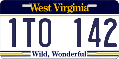 WV license plate 1TO142