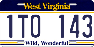 WV license plate 1TO143