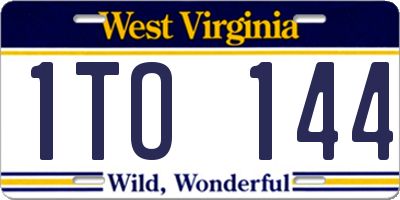 WV license plate 1TO144
