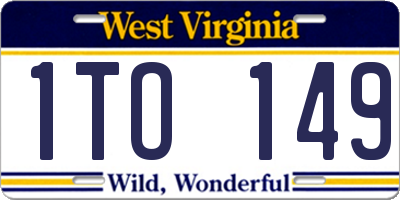WV license plate 1TO149