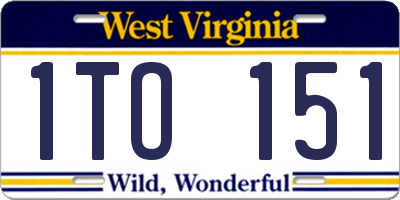 WV license plate 1TO151