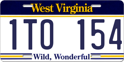 WV license plate 1TO154