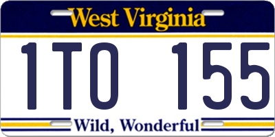 WV license plate 1TO155