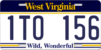 WV license plate 1TO156