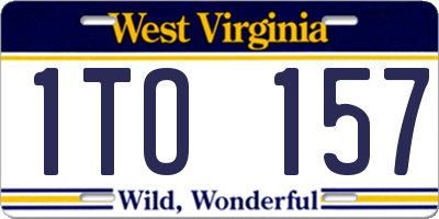 WV license plate 1TO157