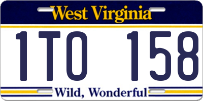 WV license plate 1TO158
