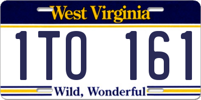 WV license plate 1TO161