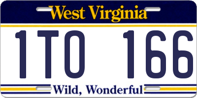 WV license plate 1TO166