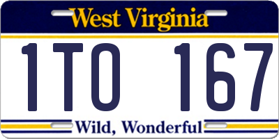 WV license plate 1TO167
