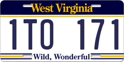 WV license plate 1TO171