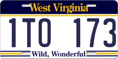 WV license plate 1TO173
