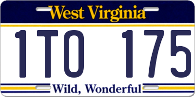 WV license plate 1TO175