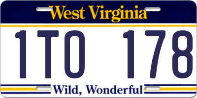 WV license plate 1TO178