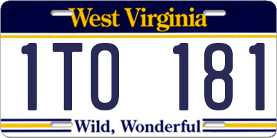 WV license plate 1TO181