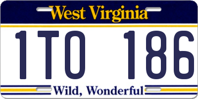 WV license plate 1TO186