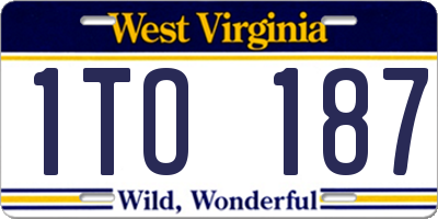 WV license plate 1TO187