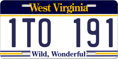 WV license plate 1TO191